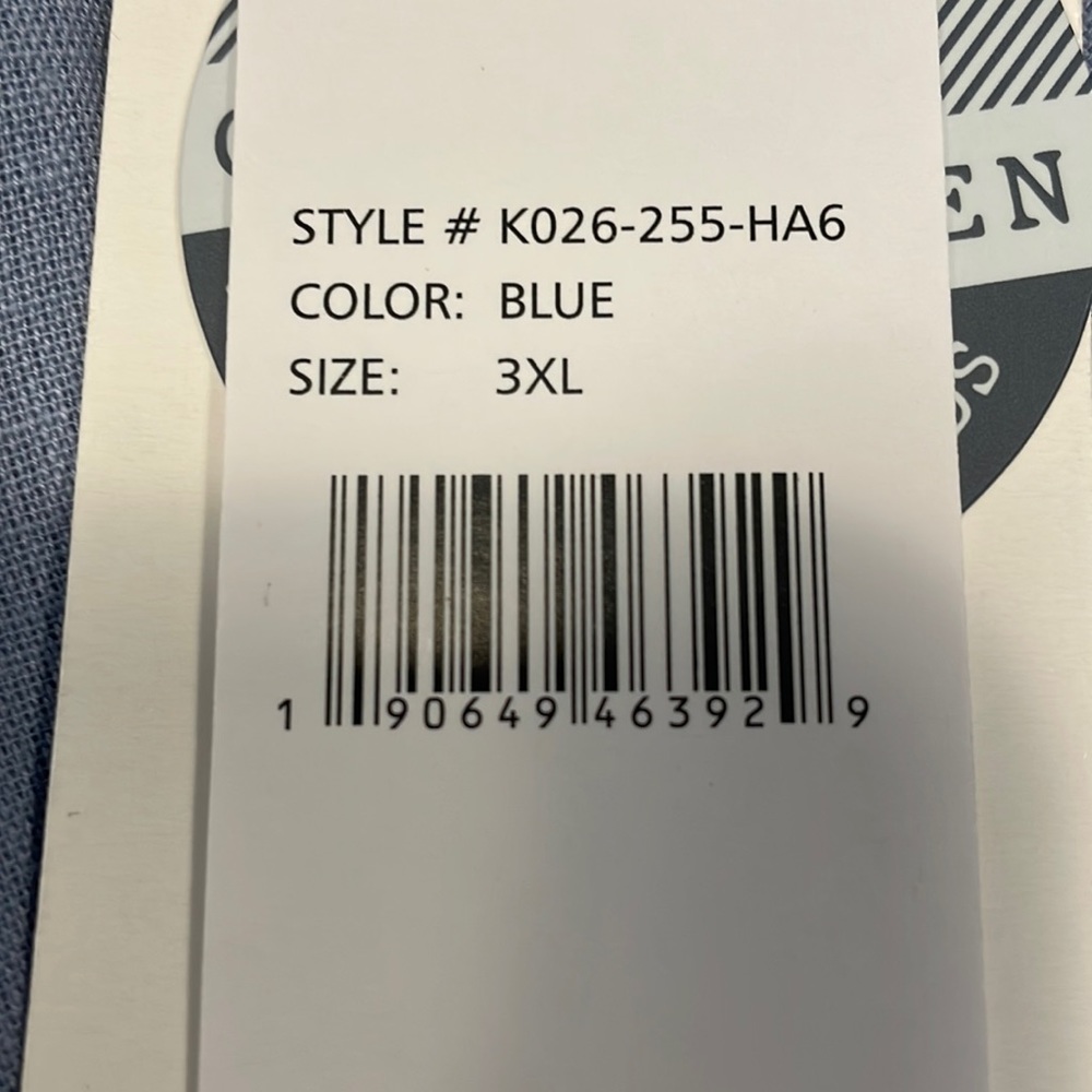 JACHS NY - K026-255 - BLUE COTTON LINEN SHORT SLEEVE SHIRT